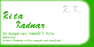 rita kadnar business card